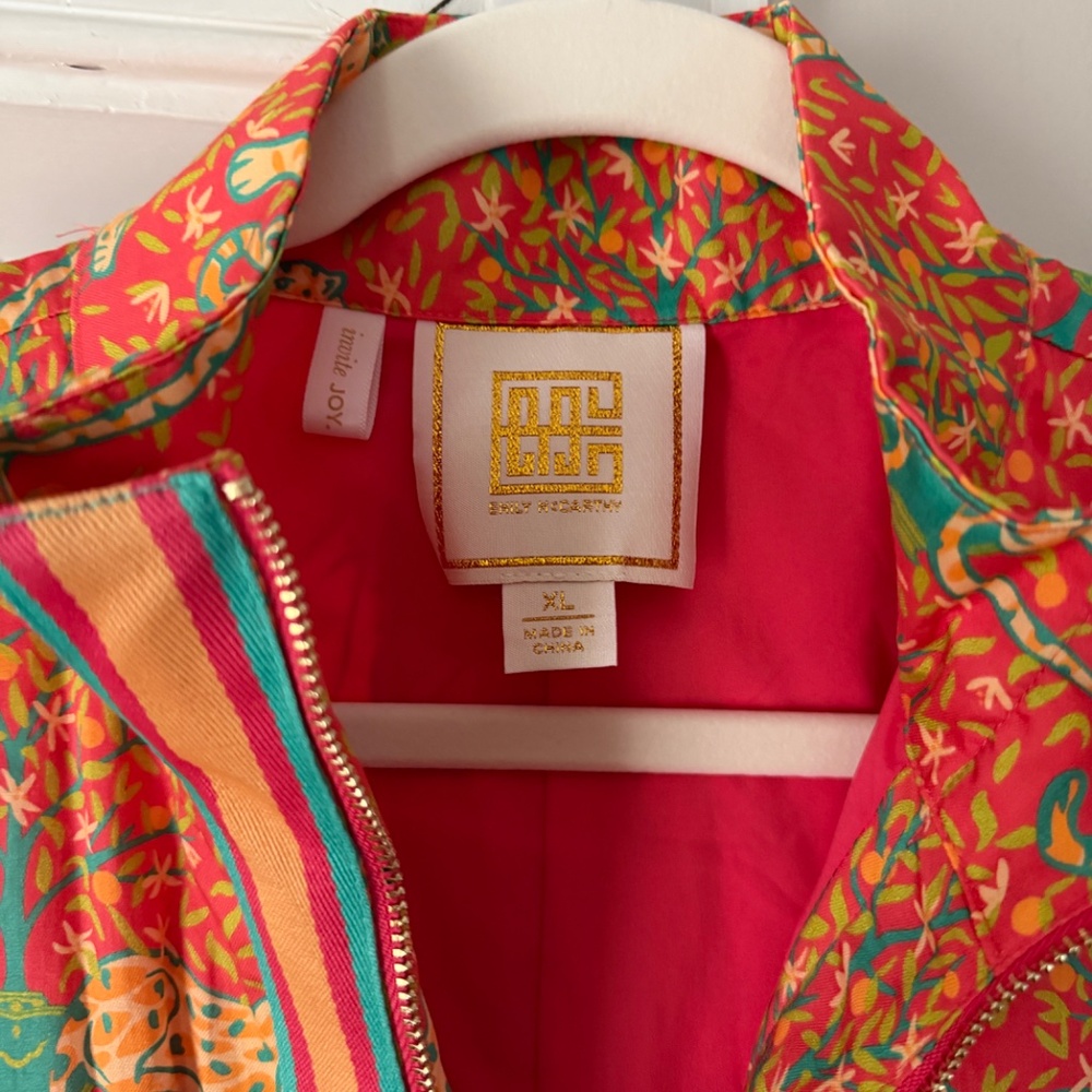 Bright Red Printed Zip-Front Women’s Dress - Picture 3 of 3